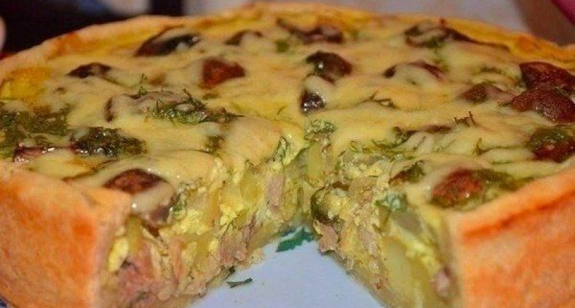 Очень вкусный пирог с курицей и картофелем